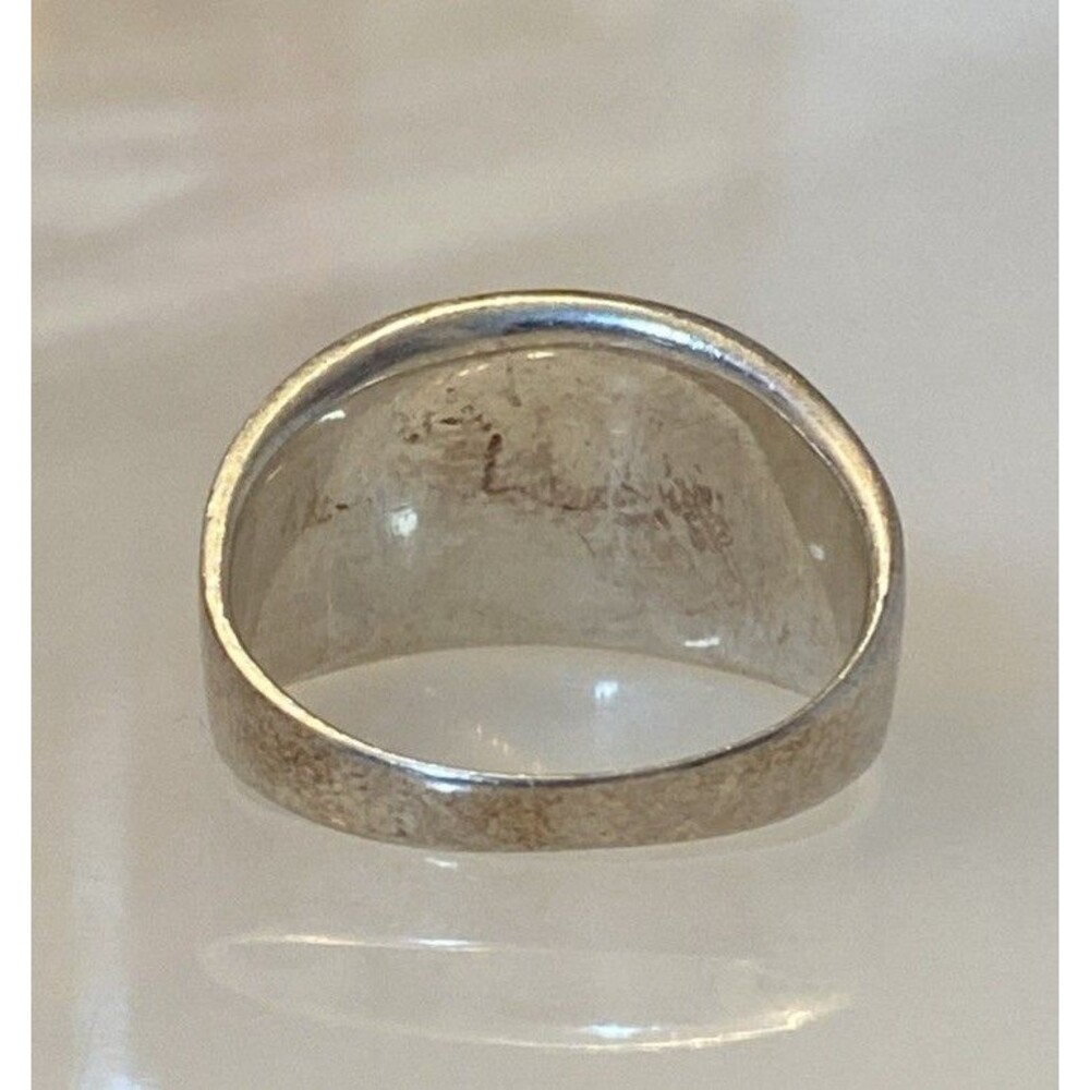 Mother of Pearl Inlay 925 Sterling Silver Nacre Iridescent Mosaic Tile Ring 7.5 - Picture 6 of 11
